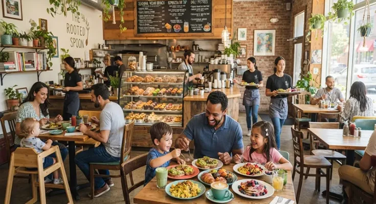 Casual Family-Friendly Plant-Based Restaurant Serving Vegan Brunch and Artisan Pastries